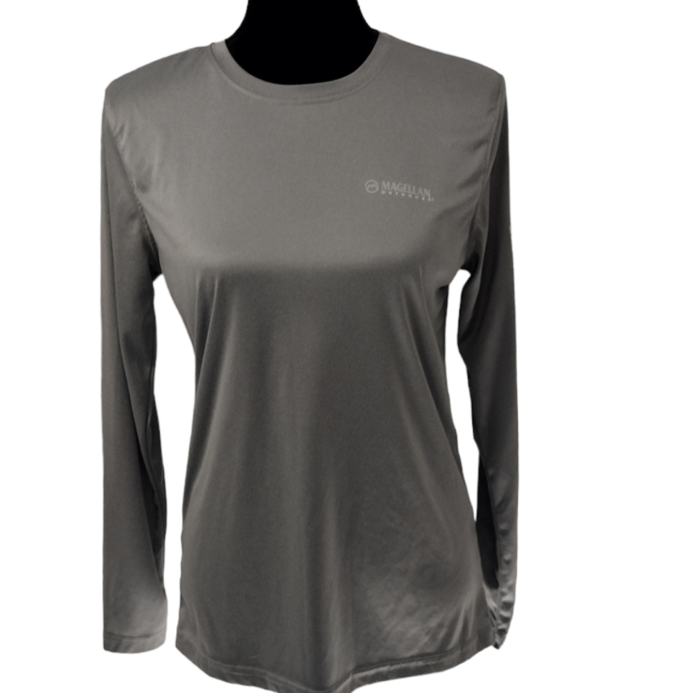 Gray Magellan Long Sleeve Boyfriend Fit Athletic Top - Size XS